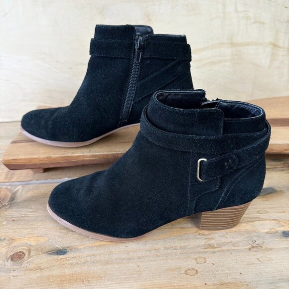 Giani Bernini Oleesia Memory-Foam Ankle Booties Black 6 Suede - Picture 2 of 7